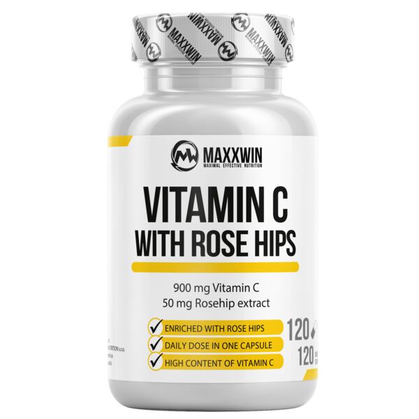 Maxxwin Vitamin C with Rose Hips 120 kapslí