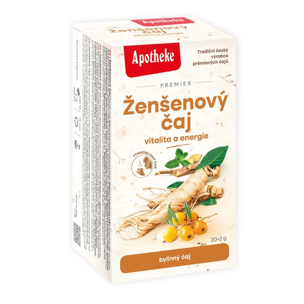 Apotheke Premier Ženšen čaj Vitalita+energie nálevové sáčky 20x2 g