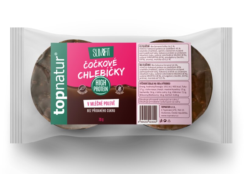 Topnatur Slim&Fit Čočkové chlebíčky v mléčné polevě 70 g 