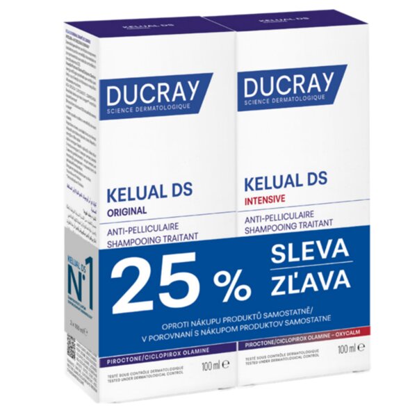 Ducray Kelual DS Intensive Pečující šampon proti lupům 100ml+Kelual DS šampon redukce tvorby lupů 100 ml 2 ks