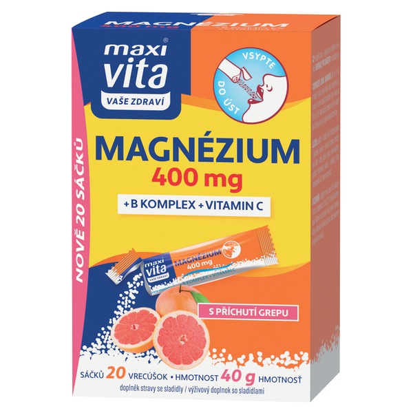 Maxi Vita Magnezium 400 mg+B komlex+Vitamin C 20x2g