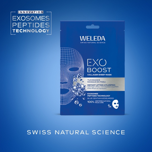 Weleda Exo Boost Kolagenová maska Modrý hořec a Protěž alpská 1 ks