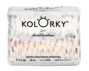 Kolorky Day dětské plenky eko Déšť a duhy S 3-6 kg 25 ks Kolorky Day dětské plenky eko Déšť a duhy S 3-6 kg 25 ks