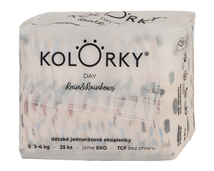 Kolorky Day dětské plenky eko Déšť a duhy S 3-6 kg 25 ks