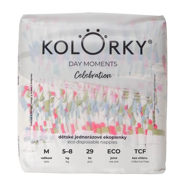 Kolorky Day Moments dětské plenky eko Celebration M 5-8 kg 29 ks
