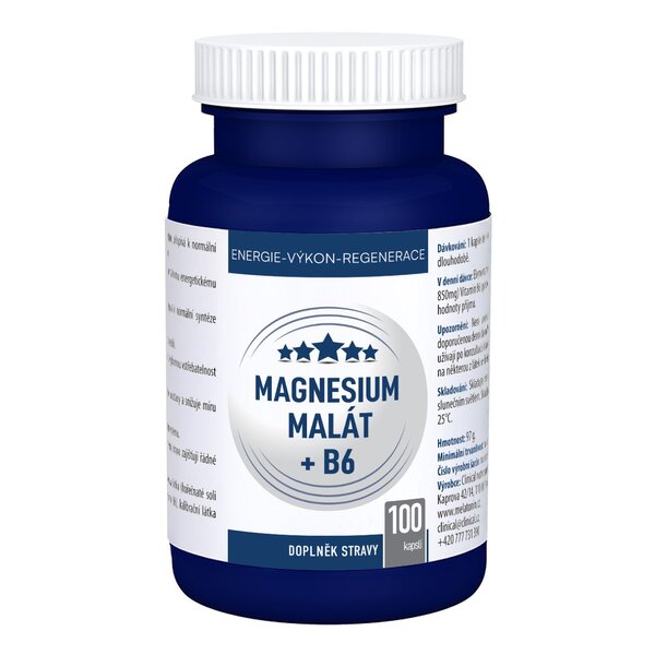 Clinical Magnesium Malát + B6 100 kapslí Clinical Magnesium Malát + B6 100 kapslí
