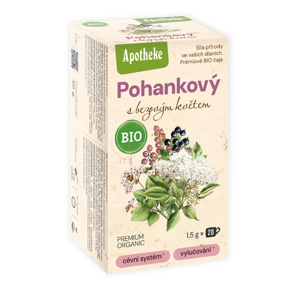 Apotheke BIO Pohankový čaj s bezovým květem nálevové sáčky 20x1,5 g Apotheke BIO Pohankový čaj s bezovým květem nálevové sáčky 20x1,5 g