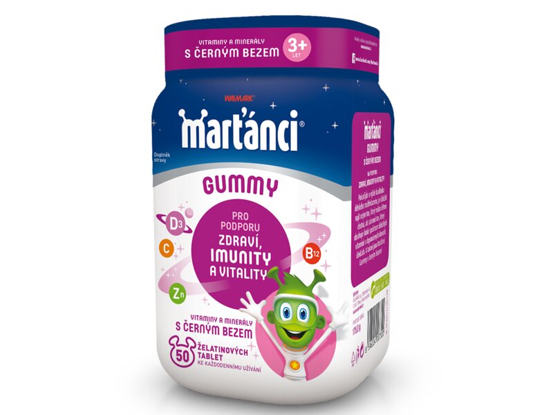 Marťánci Gummy Černý bez 20 mg 50 ks