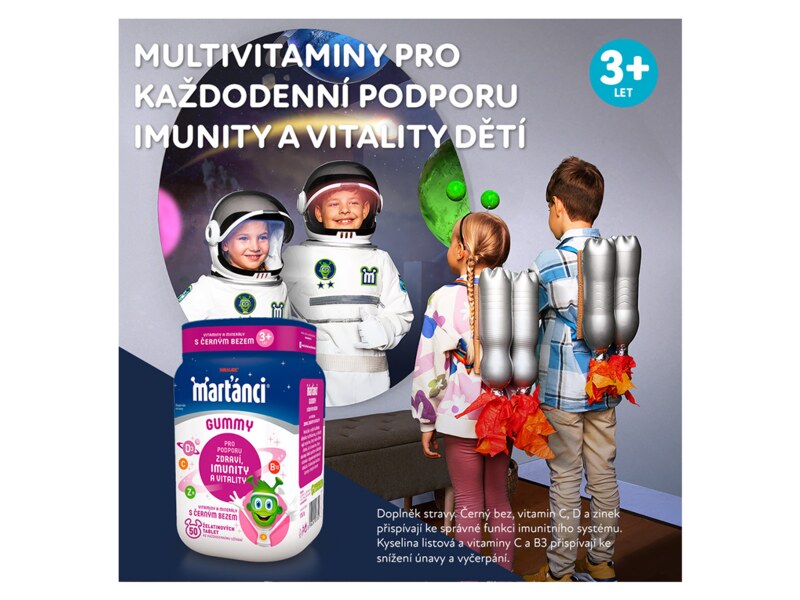 Marťánci Gummy Černý bez 20 mg 50 ks