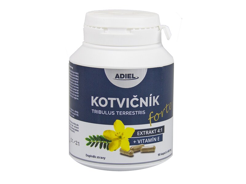 Adiel Kotvičník zemní Forte s vitamínem E 90 kapslí