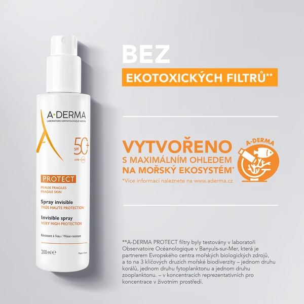 A-Derma Protect SPF50+ Transparentní sprej 200 ml