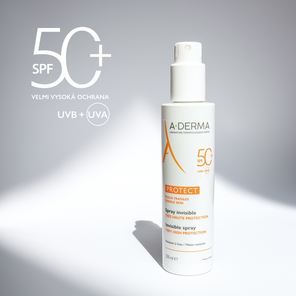 A-Derma Protect SPF50+ Transparentní sprej 200 ml