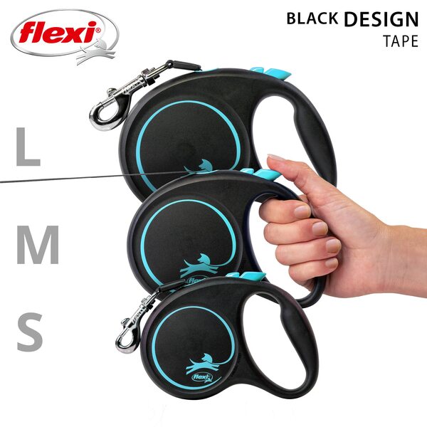 Flexi Vodítko Black design M pásek 5 m Černo-modré 1 ks Flexi Vodítko Black design M pásek 5 m Černo-modré 1 ks