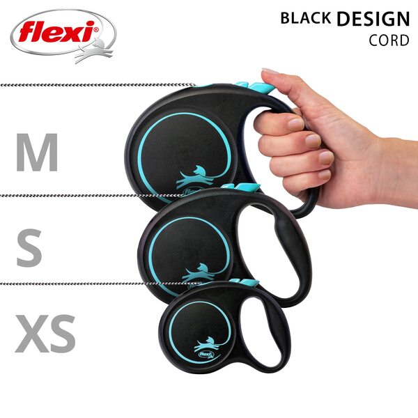 Flexi Vodítko Black design S lanko 5 m Černo-modré 1 ks