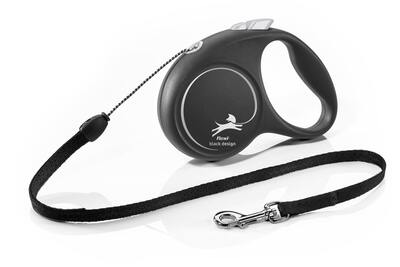 Flexi Vodítko Black design S lanko 5 m Černo-stříbrné 1 ks Flexi Vodítko Black design S lanko 5 m Černo-stříbrné 1 ks