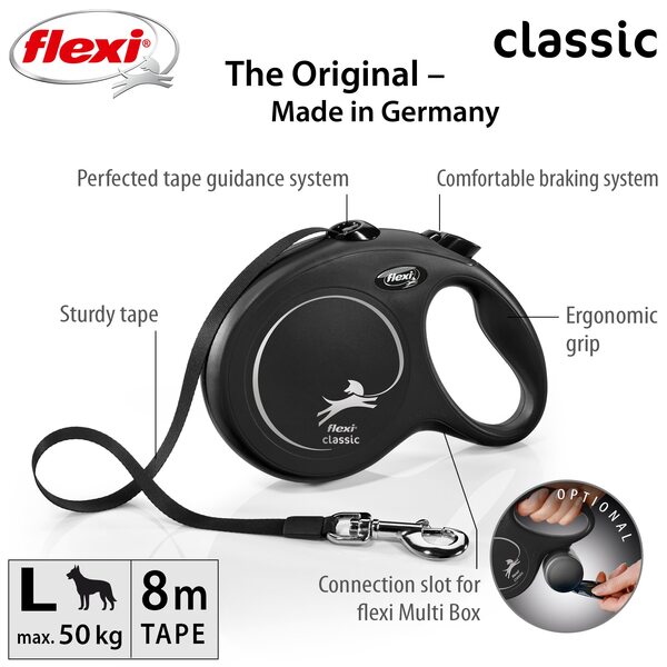 Flexi Vodítko Classic L pásek 8 m Černé 1 ks Flexi Vodítko Classic L pásek 8 m Černé 1 ks