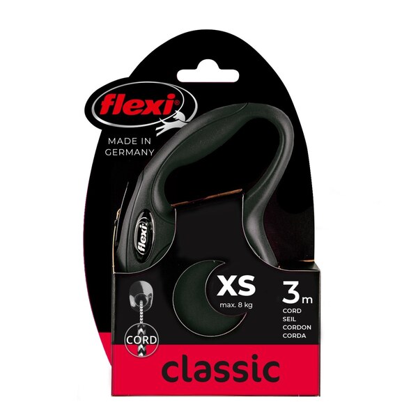 Flexi Vodítko Classic XS lanko 3 m Černé 1 ks