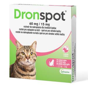 Dronspot 60 mg/15 mg pro střední kočky spot-on 2x0,7 ml