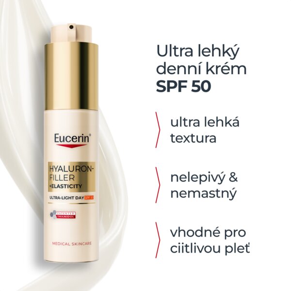 Eucerin Hyaluron-Filler + Elasticity Lehký denní krém SPF50 50 ml