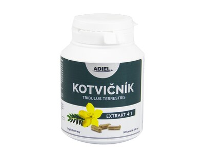 Adiel Kotvičník zemní Tribulus terrestris 90 kapslí Adiel Kotvičník zemní Tribulus terrestris 90 kapslí