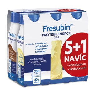 Fresubin Protein Energy Drink 200 ml 5+1 navíc (2x Vanilková/2x Čokoládová/1x Lesní jahoda/1x Oříšek) Fresubin Protein Energy Drink 200 ml 5+1 navíc (2x Vanilková/2x Čokoládová/1x Lesní jahoda/1x Oříšek)