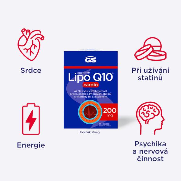 GS Koenzym Lipo Q10 Cardio 200 mg 45 kapslí