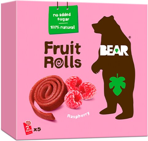 Bear Fruit Rolls malina ovocné rolované plátky 5x20 g Bear Fruit Rolls malina ovocné rolované plátky 5x20 g