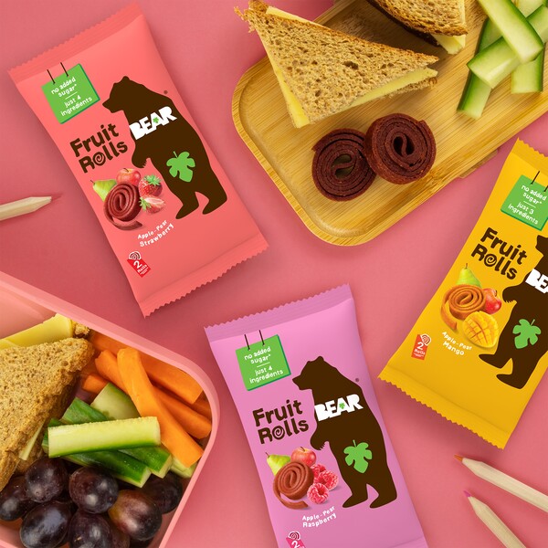 Bear Fruit Rolls malina ovocné rolované plátky 5x20 g Bear Fruit Rolls malina ovocné rolované plátky 5x20 g