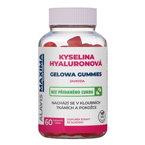 Alavis Maxima Kyselina Hyaluronová Gelowa Gummies jahoda 60 žvýkacích tablet Alavis Maxima Kyselina Hyaluronová Gelowa Gummies jahoda 60 žvýkacích tablet