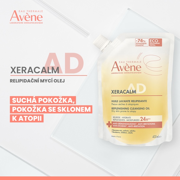 Avene XeraCalm A.D relipidační mycí olej Náhradní náplň 400 ml Avene XeraCalm A.D relipidační mycí olej Náhradní náplň 400 ml