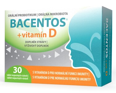 Bacentos + vitamin D orální probiotikum 30 tablet Bacentos + vitamin D orální probiotikum 30 tablet