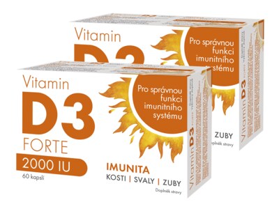 Vitamin D3 Forte 2000 IU 60 kapslí 1+1 ZDARMA