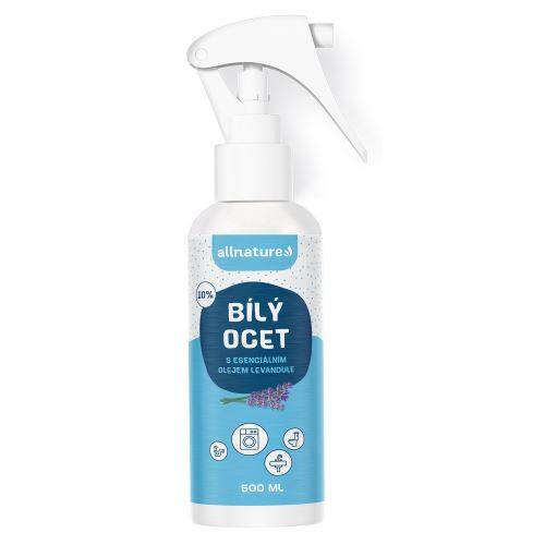 Allnature Bílý ocet 10% s esenciálním olejem levandule sprej 500 ml Allnature Bílý ocet 10% s esenciálním olejem levandule sprej 500 ml