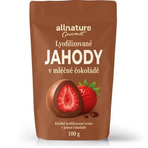Allnature Jahody lyofilizované v mléčné čokoládě 100 g Allnature Jahody lyofilizované v mléčné čokoládě 100 g
