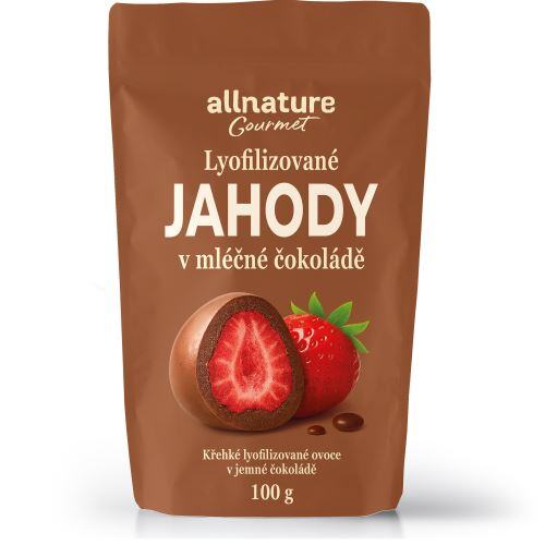 Allnature Jahody lyofilizované v mléčné čokoládě 100 g Allnature Jahody lyofilizované v mléčné čokoládě 100 g