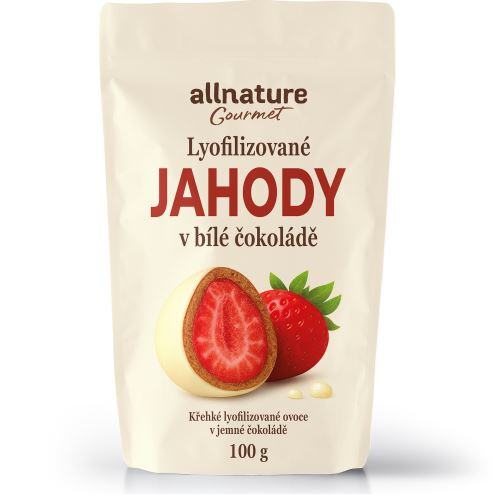 Allnature Jahody sušené mrazem v bílé čokoládě 100 g Allnature Jahody sušené mrazem v bílé čokoládě 100 g