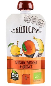 Rudolfs Kapsička Mango, banán, kdoule BIO 4m+ 110 g Rudolfs Kapsička Mango, banán, kdoule BIO 4m+ 110 g