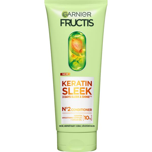 Garnier Fructis Keratin Sleek Kondicionér na suché a krepaté vlasy 200 ml