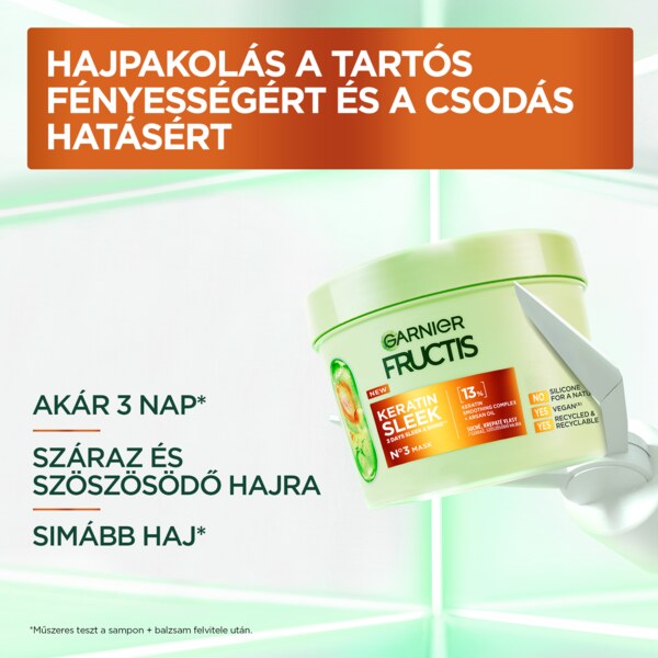 Garnier Fructis Keratin Sleek Maska na suché a krepaté vlasy 370 ml Garnier Fructis Keratin Sleek Maska na suché a krepaté vlasy 370 ml