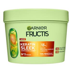 Garnier Fructis Keratin Sleek Maska na suché a krepaté vlasy 370 ml