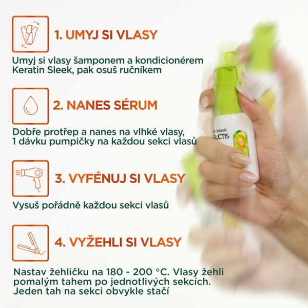 Garnier Fructis Sleek&Stay Bezoplachové sérum na suché a krepaté vlasy 50 ml