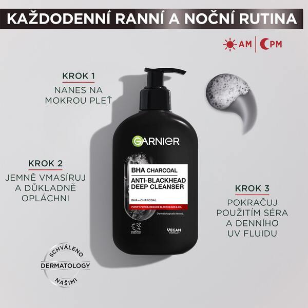 Garnier PureActive Charcoal Čisticí gel proti černým tečkám 250 ml Garnier PureActive Charcoal Čisticí gel proti černým tečkám 250 ml
