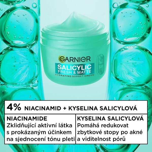 Garnier Salicylic Fresh&Matte Hydratační sorbet krém 85 ml