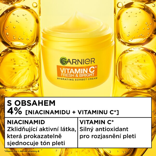 Garnier Vitamin C Fresh&Bright hydratační sorbet krém 85 ml Garnier Vitamin C Fresh&Bright hydratační sorbet krém 85 ml