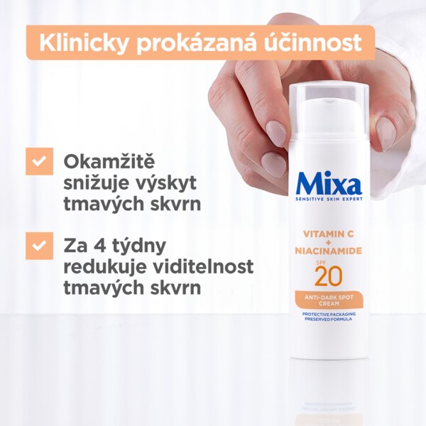 Mixa Anti-dark krém proti tmavým skvrnám SPF20 50 ml Mixa Anti-dark krém proti tmavým skvrnám SPF20 50 ml