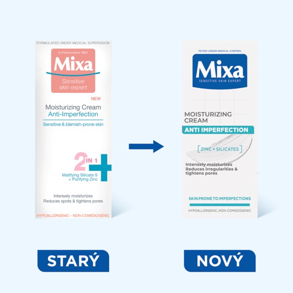 Mixa Anti-Imperfection pleťový krém 2v1 50 ml