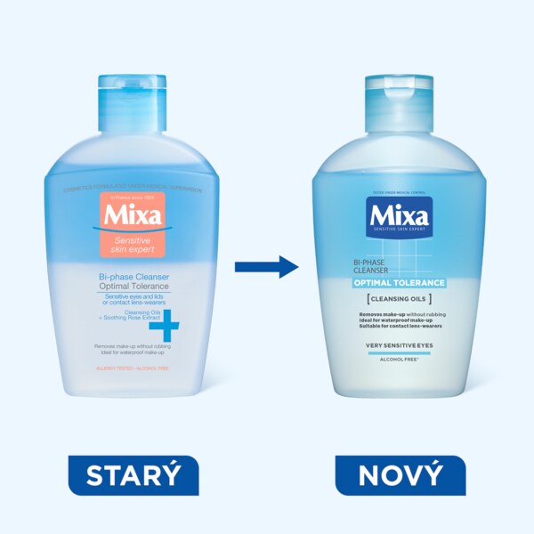 Mixa Optimal Tolerance Dvoufázový odličovač očí 125 ml Mixa Optimal Tolerance Dvoufázový odličovač očí 125 ml