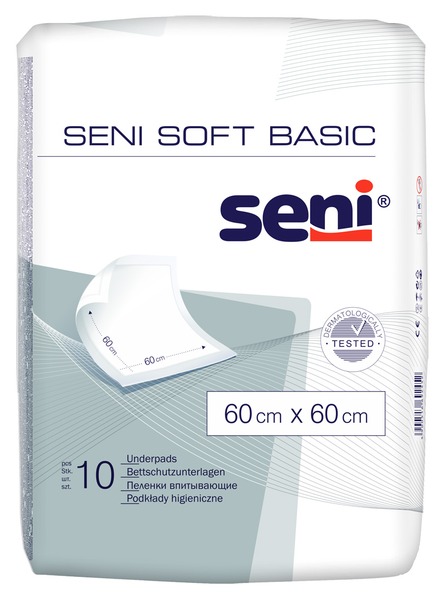 Seni Soft Basic Podložky absorpční 60x60cm 10 ks Seni Soft Basic Podložky absorpční 60x60cm 10 ks
