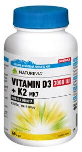 NatureVia Vitamin D3 3000UI + K2 MK7 60 kapslí NatureVia Vitamin D3 3000UI + K2 MK7 60 kapslí