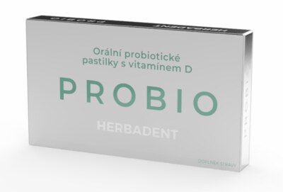 Herbadent Probio Orální probiotické pastilky s vitaminem D 20 ks Herbadent Probio Orální probiotické pastilky s vitaminem D 20 ks